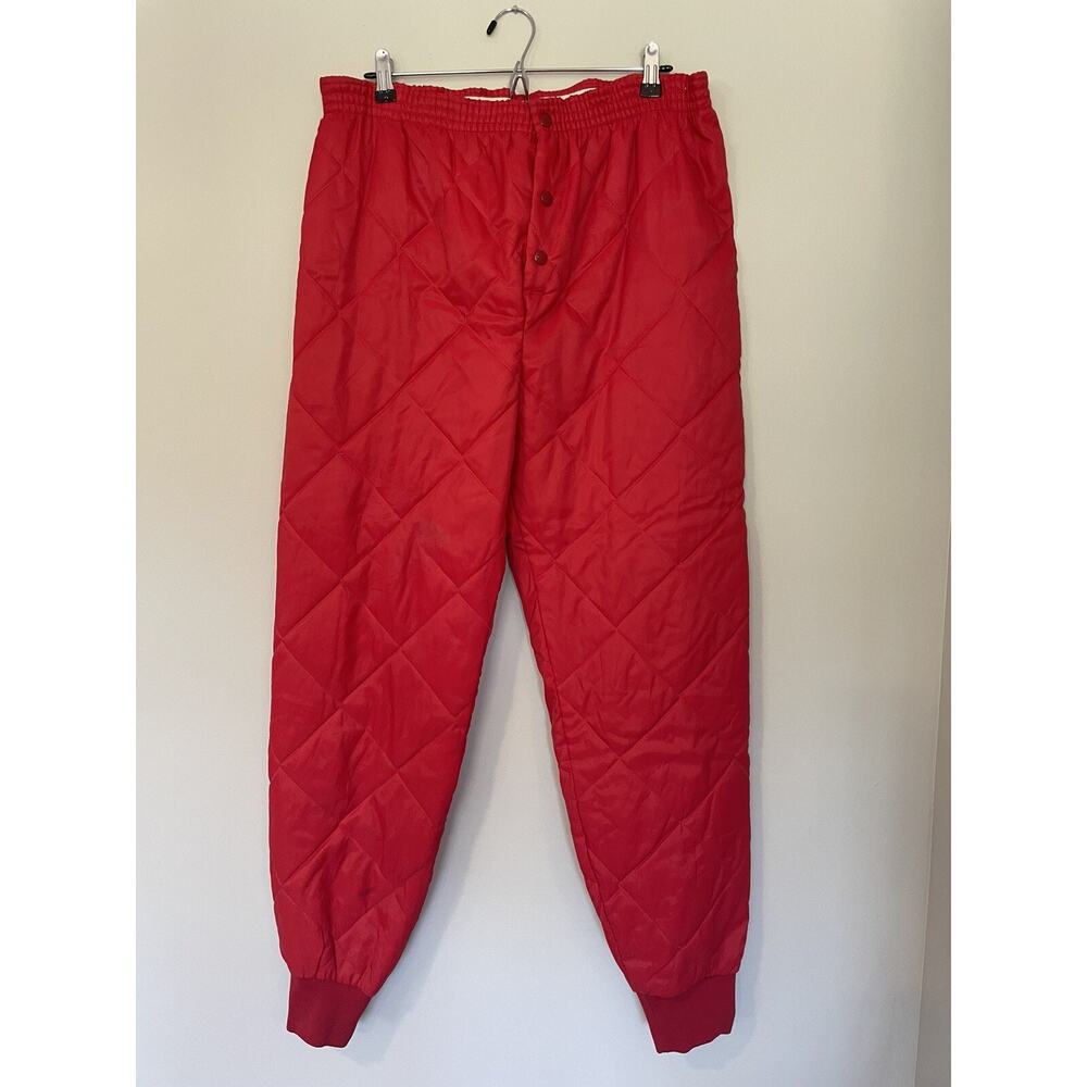 Vintage Bass Pro Shops Quilted Thermal Lined Pants Large Hunting 80s 90s SEE DES